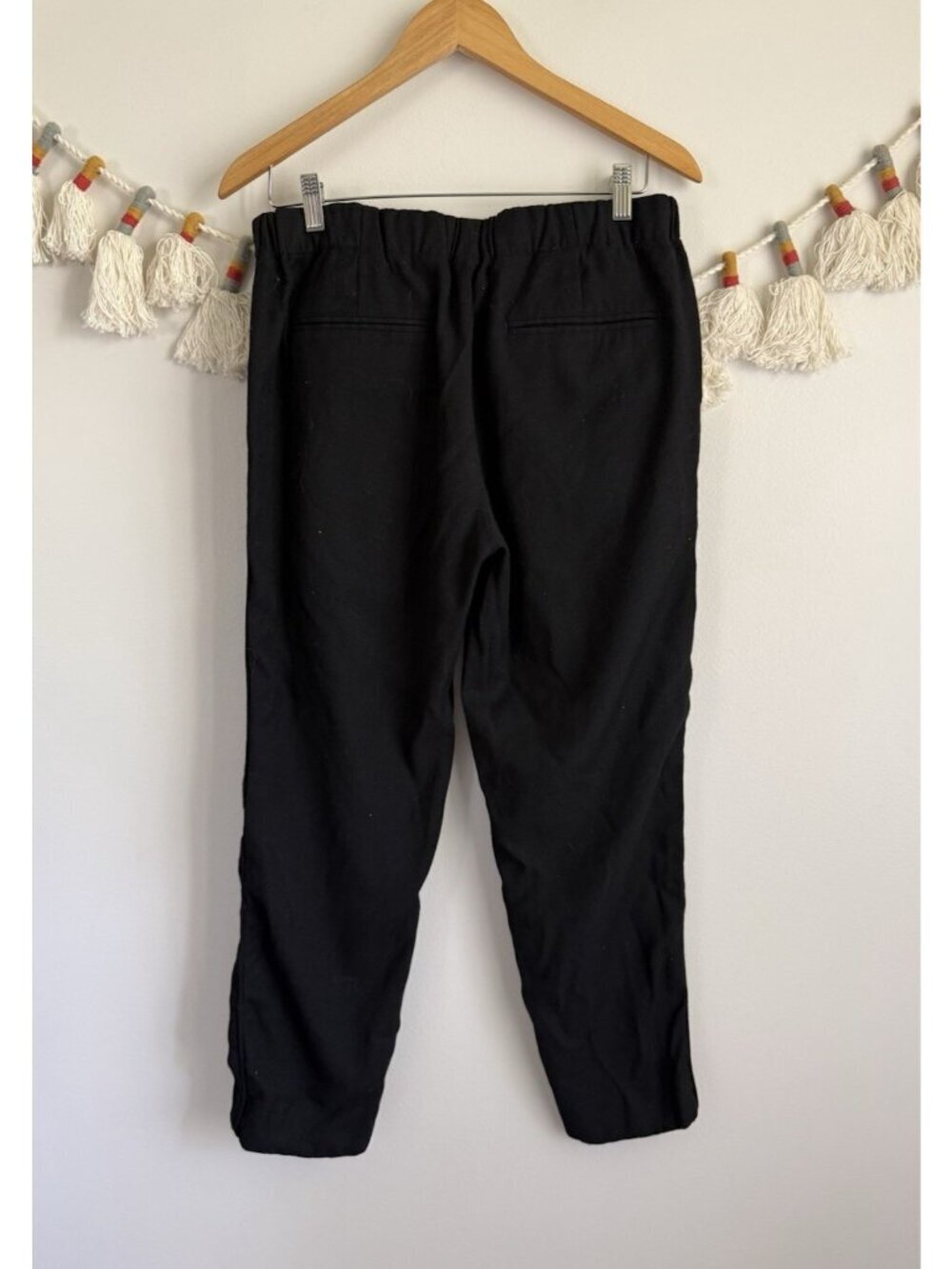 Club Monaco Wool Blend Black Pull On Boiled Pant Dressy Modest Capsule Wardrobe - Picture 2 of 10